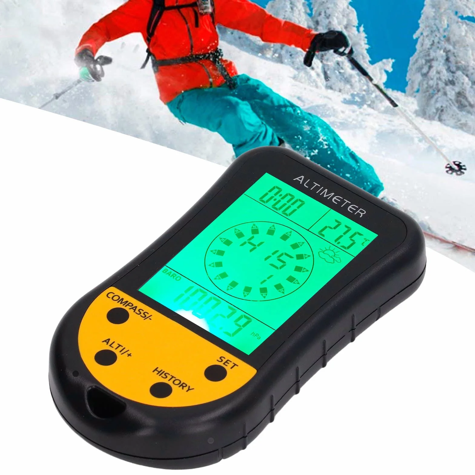 Altimètre Numérique 8 en 1 Baromètre Multifonction Thermomètre Météo Capteur Portable