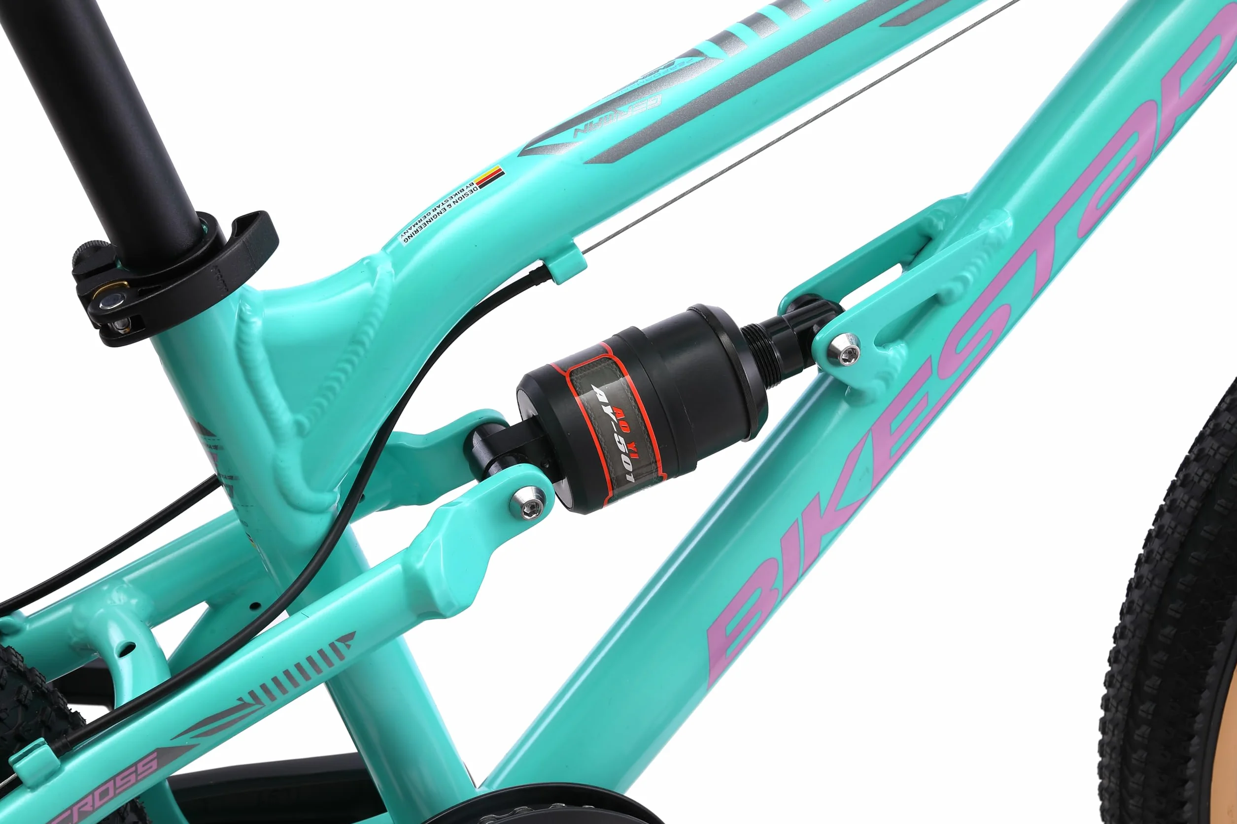 BIKESTAR VTT Vélo Tout Terrain Tout Suspendu 20 Pouces 7 Vitesses Shimano Freins Disque Enfants 6 Ans