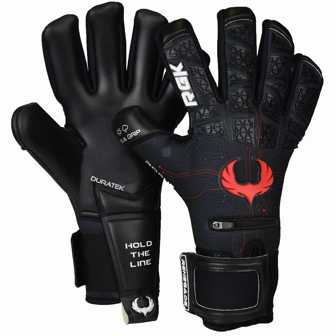 Renegade GK Édition Limitée Rogue Gants De Gardien De But (Tailles 6-11, Level 4+) 4+3MM Giga Grip & Pro-Tek Fingersaves | Excellent Poigne & Protection | Gant Gardien de But Adulte, Homme, Junior