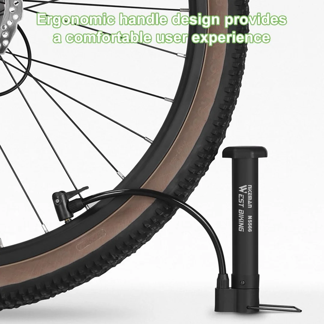 Pompe à Pied Portable pour Vélo Haute Pression pour Tous Vélos, Course, E-Bike, VTT