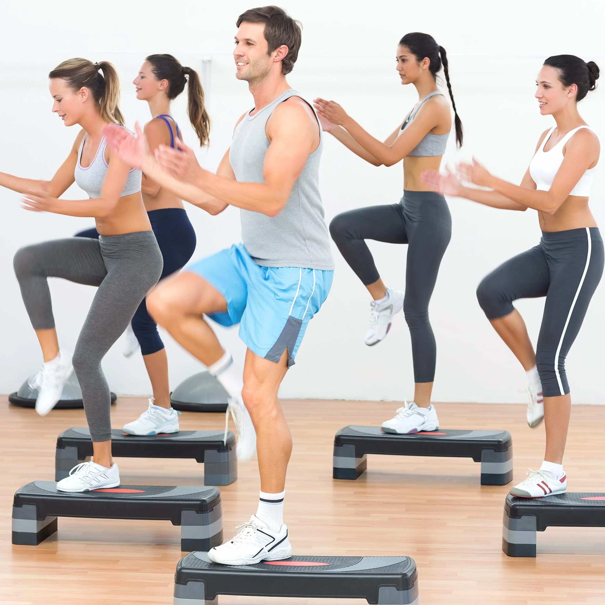 POWRX Step fitness aérobic XL 80 x 30 cm hauteur ajustable antidérapant