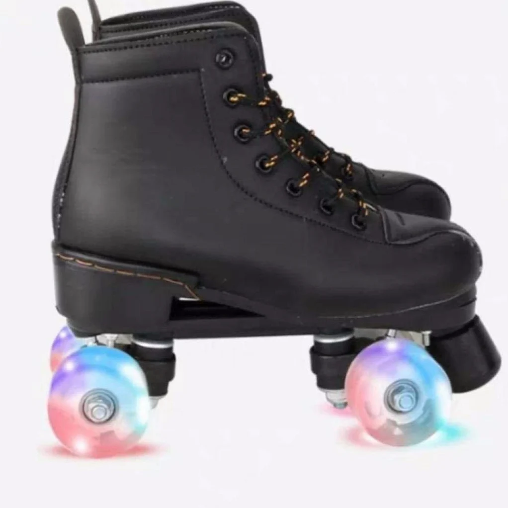 Lames De Roller Quad Double Row Quad Professionnel 4 Roues Patinage Classique Quad Artistique Patins À roulettes pour Les Jeunes Adultes pour Intérieur Et Extérieur