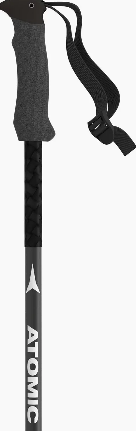 Atomic BCT Touring Bâtons de ski réglables de 110 à 135 cm, en aluminium, avec poignée ergonomique, équipement de ski de randonnée, noirs/argentés