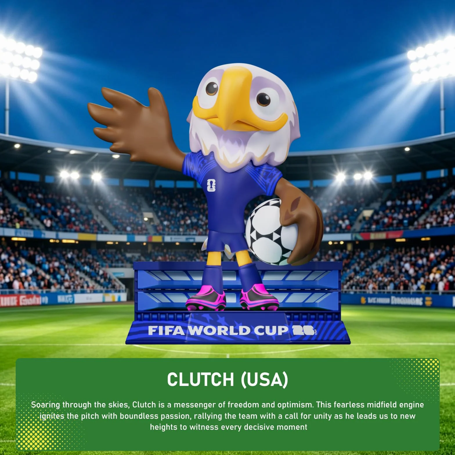 DICEKOO FIFA 2026 Coupe du Monde mascotte 7,6 cm figurine collection sous licence officielle