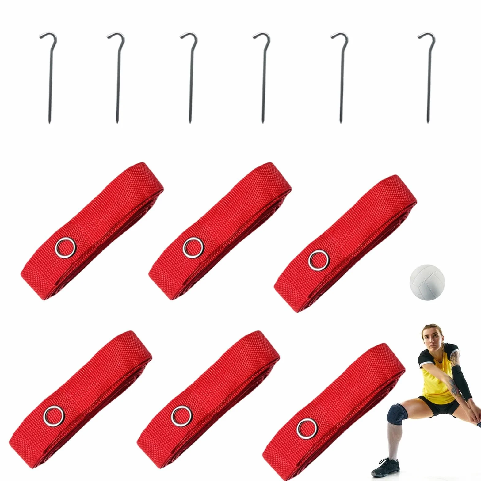 Cordons de délimitation de terrain de volley-ball, 25 x 20 x 2,5 cm