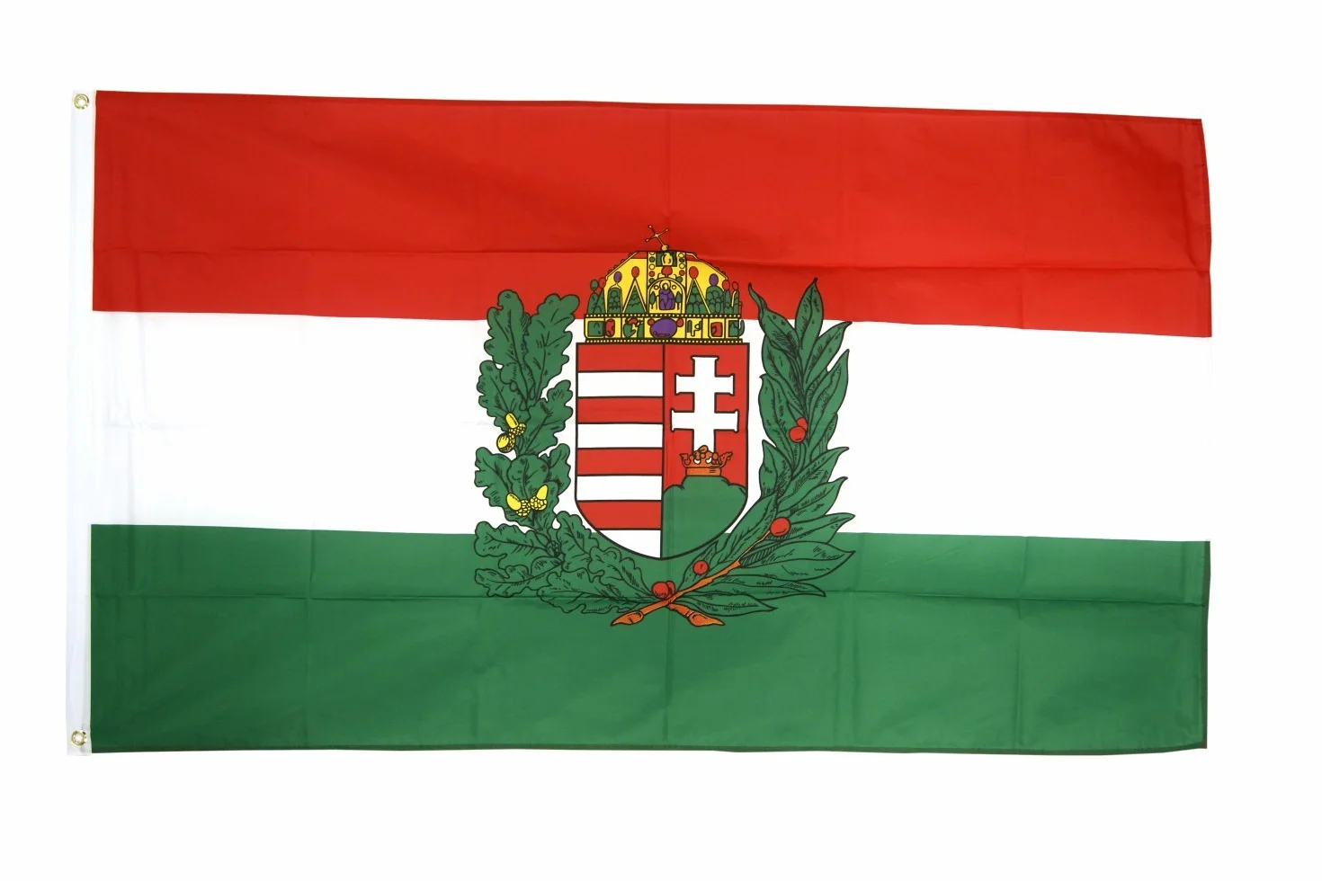 Drapeau Hongrie avec Blason 150 x 250 cm XXL
