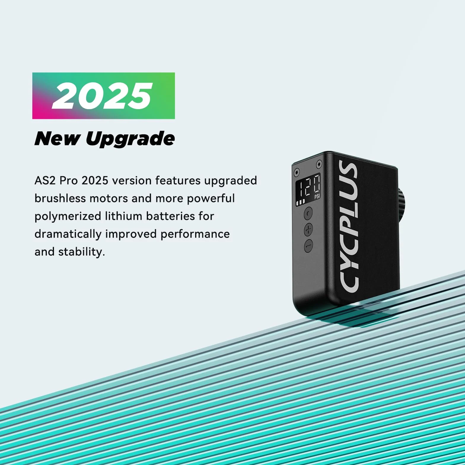 CYCPLUS Pompe à vélo AS2 Pro Max 120 PSI Rechargeable sans Fil avec Manomètre pour VTT Route E-Bike