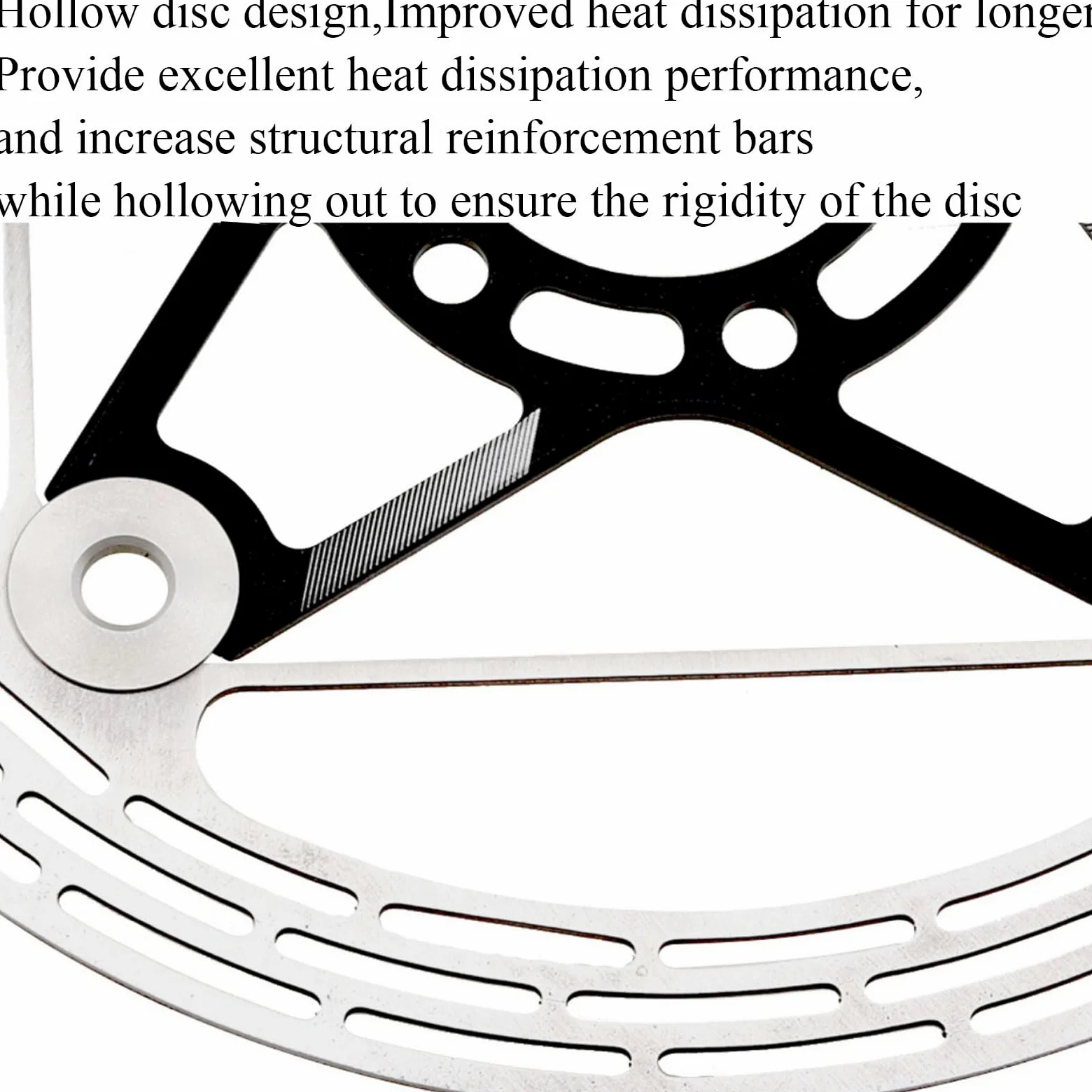 Disque de Frein à Disque Rotor de Frein à Disque de vélo en Acier Inoxydable, léger et Durable, avec compatibilité de Verrouillage Central, 1 pièce(Black,180mm)