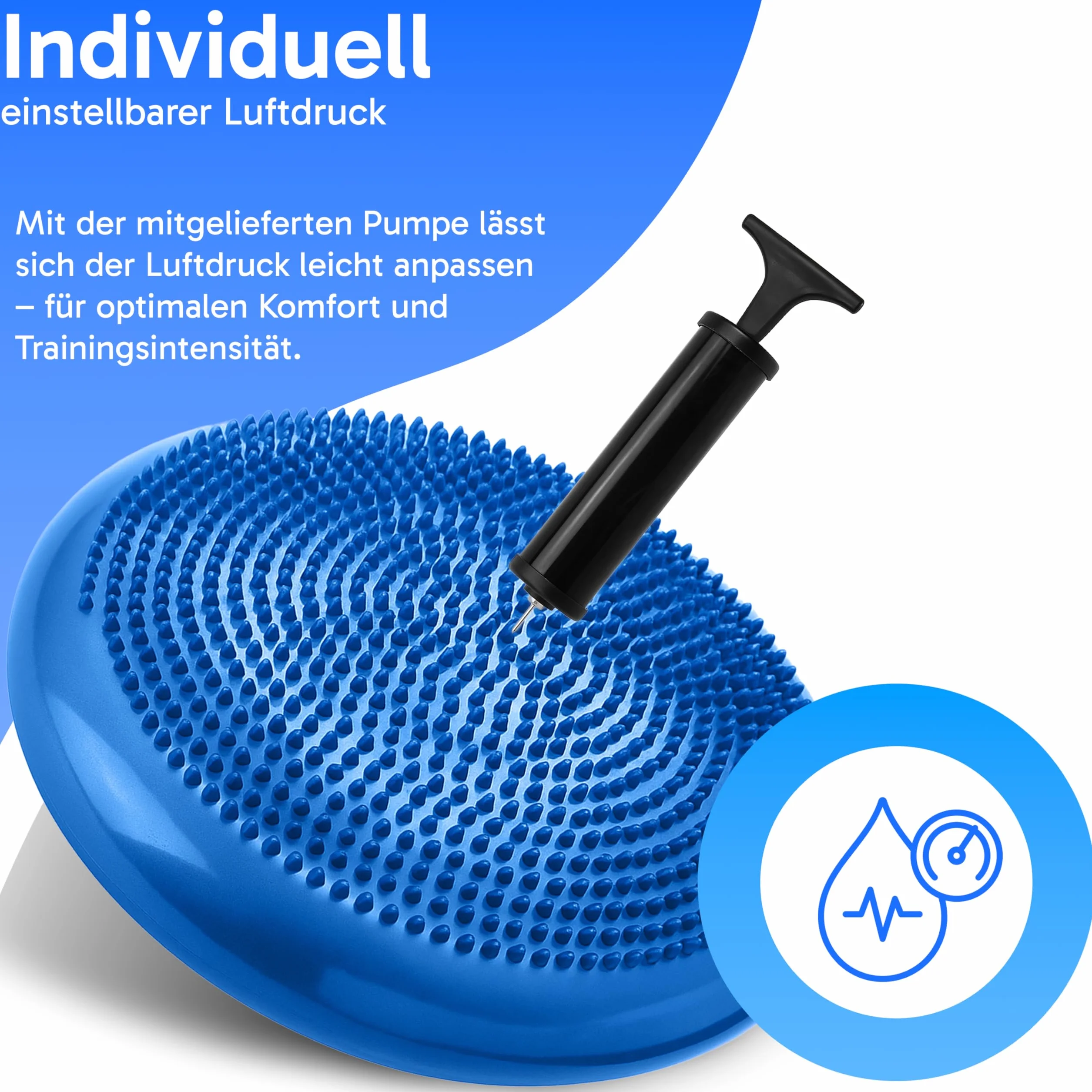 Retoo Coussin d'Équilibre Proprioceptif Ø34 cm avec Picots, Disque Gonflable Antidérapant