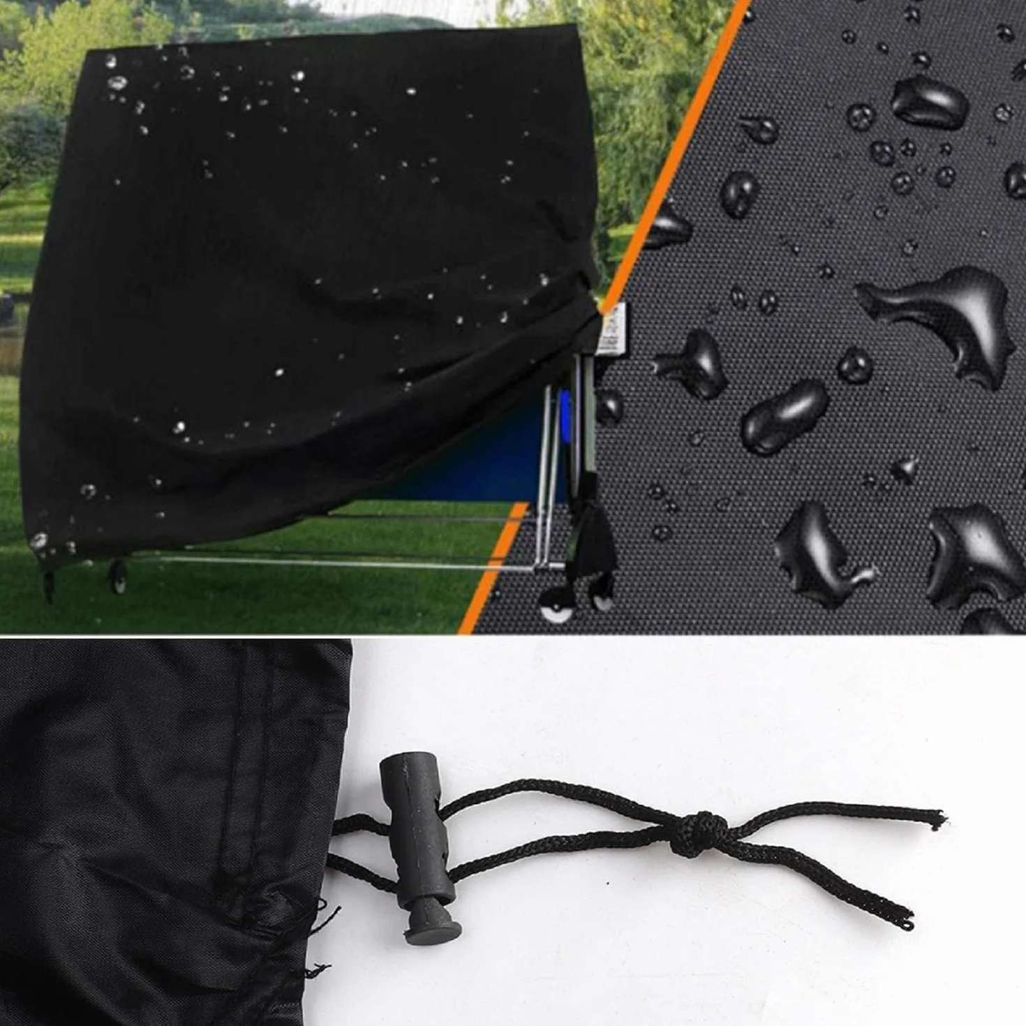 Housse Imperméable Table de Tennis de Table Trintion 185 x 70 x 165 cm Noir