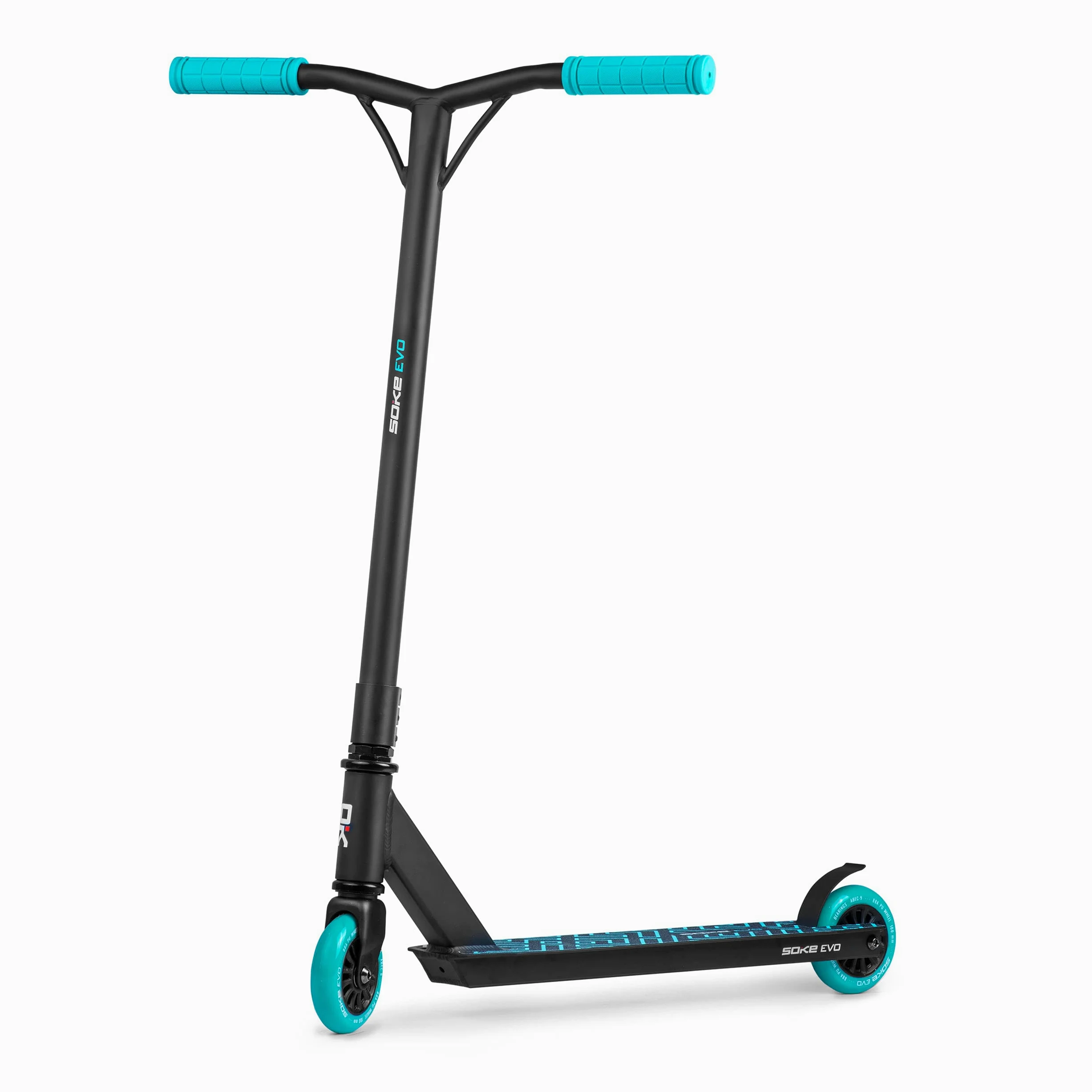 SOKE Evo Stunt Scooter für Extreme Skateparkfahrten – ABEC-9 Carbonlager aus verchromtem Stahl – PU-Räder 88A – Y-Bar-Lenker mit TPR-Griffen – Aluminium-Deck