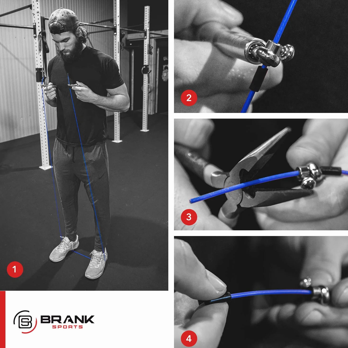 Corde à Sauter Crossfit Réglable Aluminium, Roulements à Billes, 3 Câbles Acier