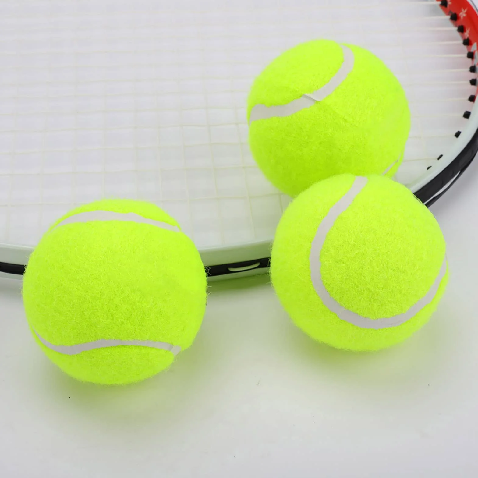 Balle de Tennis Haute Elasticité Formation Compétition 3 Pcs
