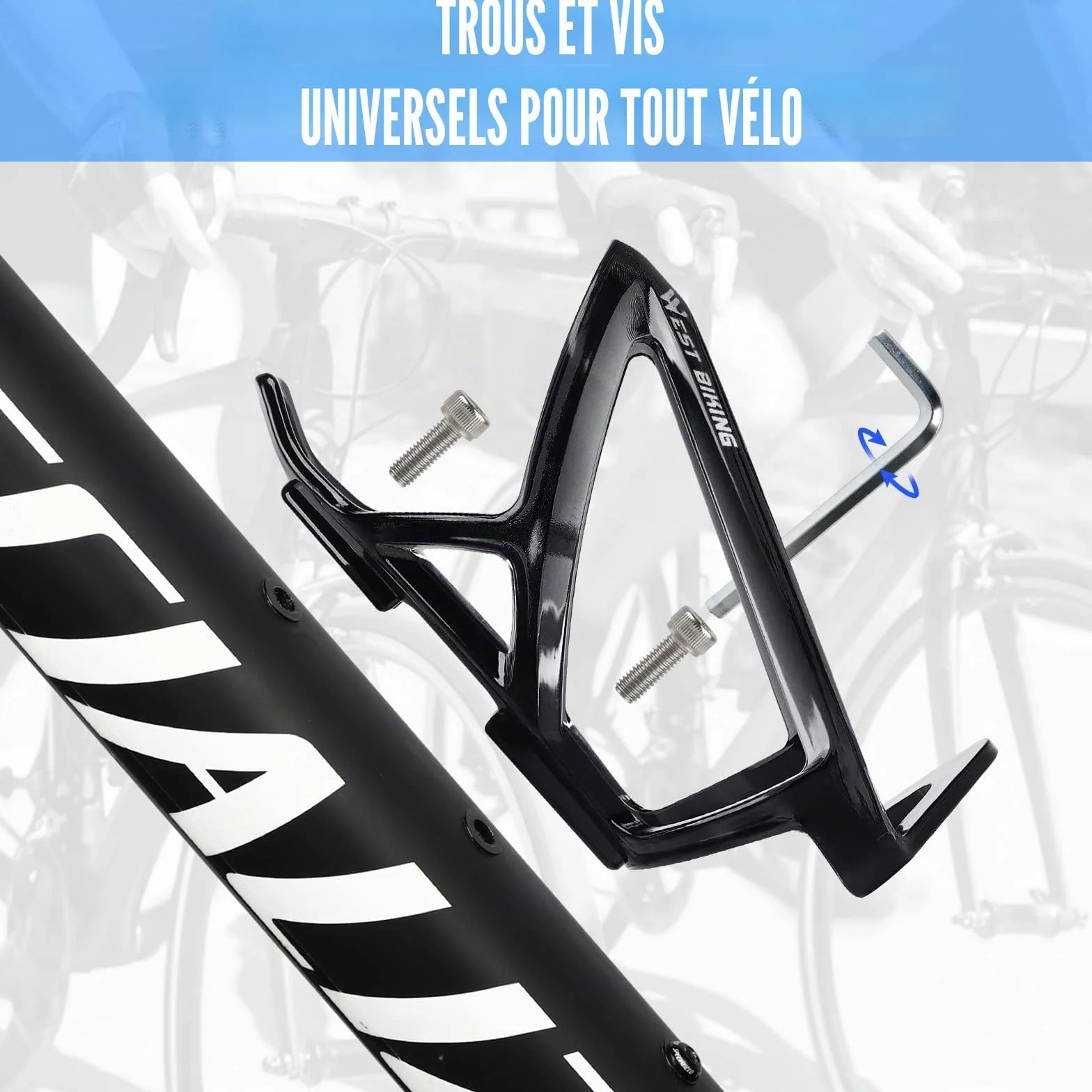 Porte-Bouteille de vélo amélioré incassable léger pour VTT vélo de Course vélo de Montagne Noir