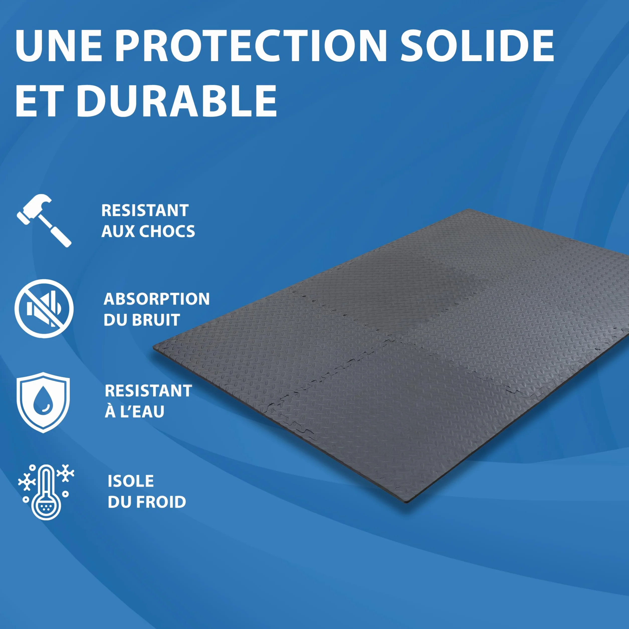 Tapis de sport Puzzle EVA 63x63x1 cm Protection Sol Garage Fitness
