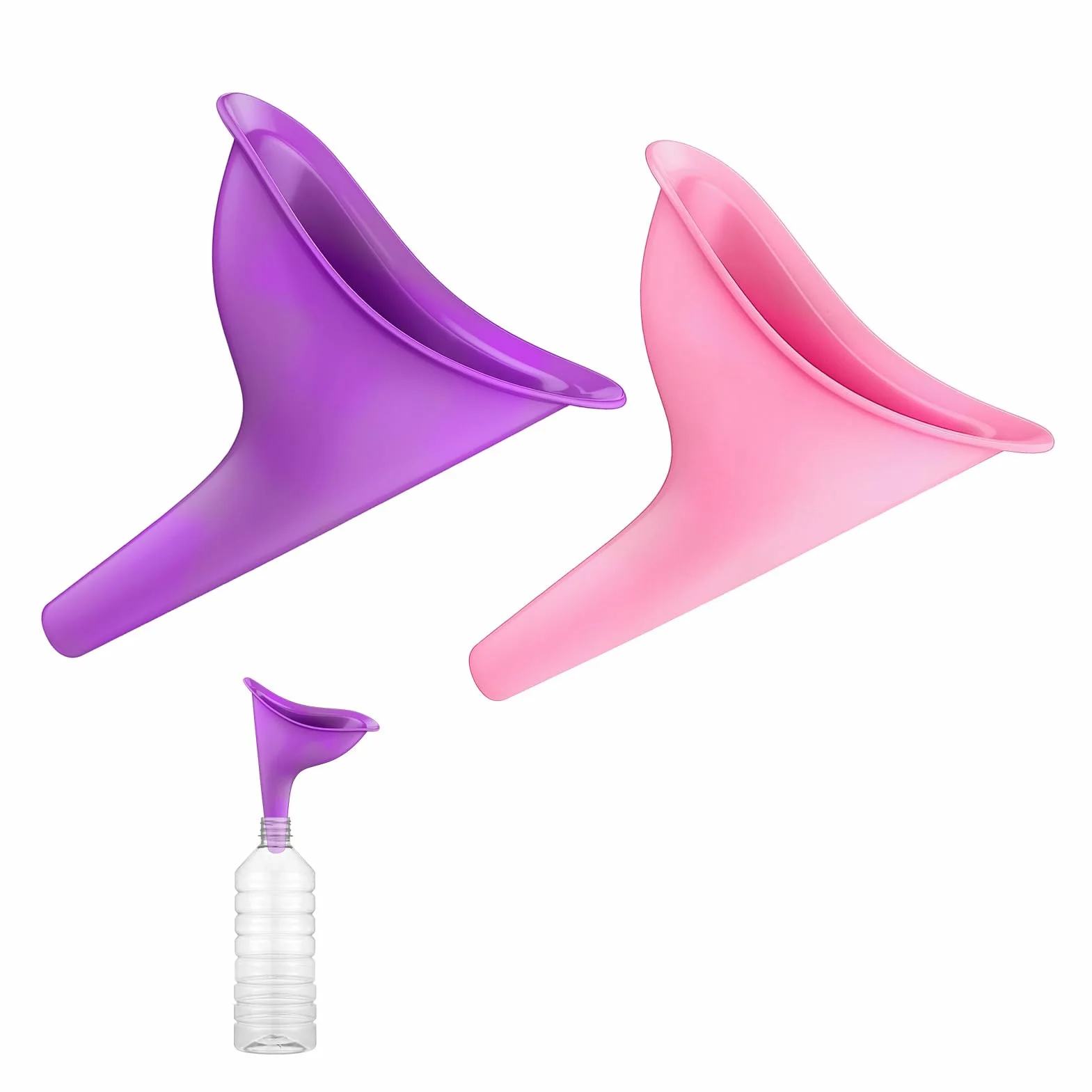 Urinoir pour Femme Portable Pliable 2pcs, Entonnoir Réutilisable pour Festival Camping Randonnée