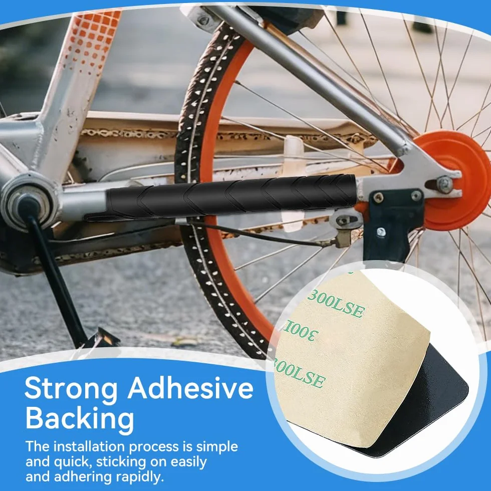 Protection de Chaîne Vélo Silicone 2 Pièces, Protège Cadre Anti-Rayures Auto-Adhésif Noir