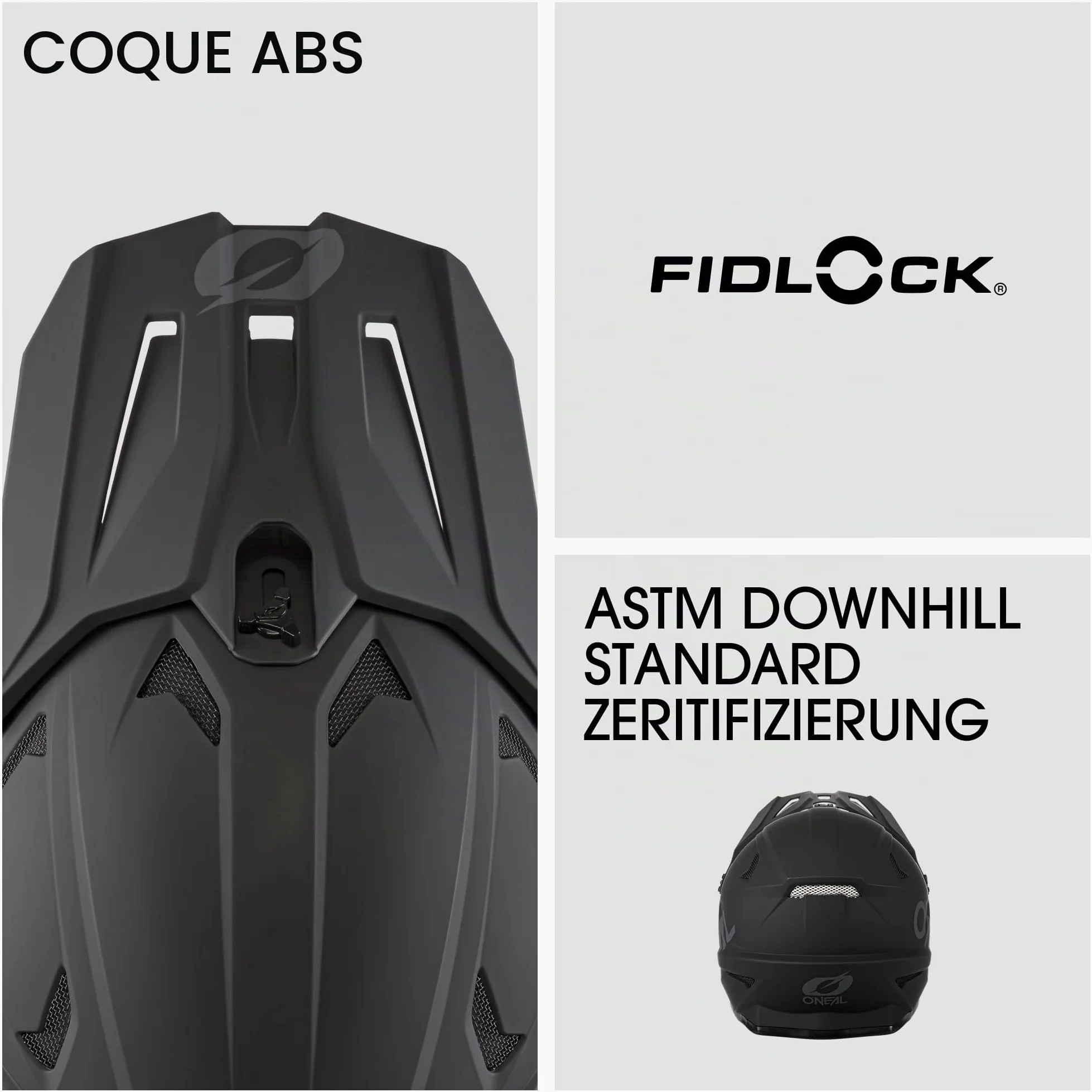 O'NEAL | Casque de VTT | Descente en VTT | Selon la Norme de sécurité EN1078, Coque extérieure en ABS | Casque SONUS Solide | Adulte | Noir | Taille L