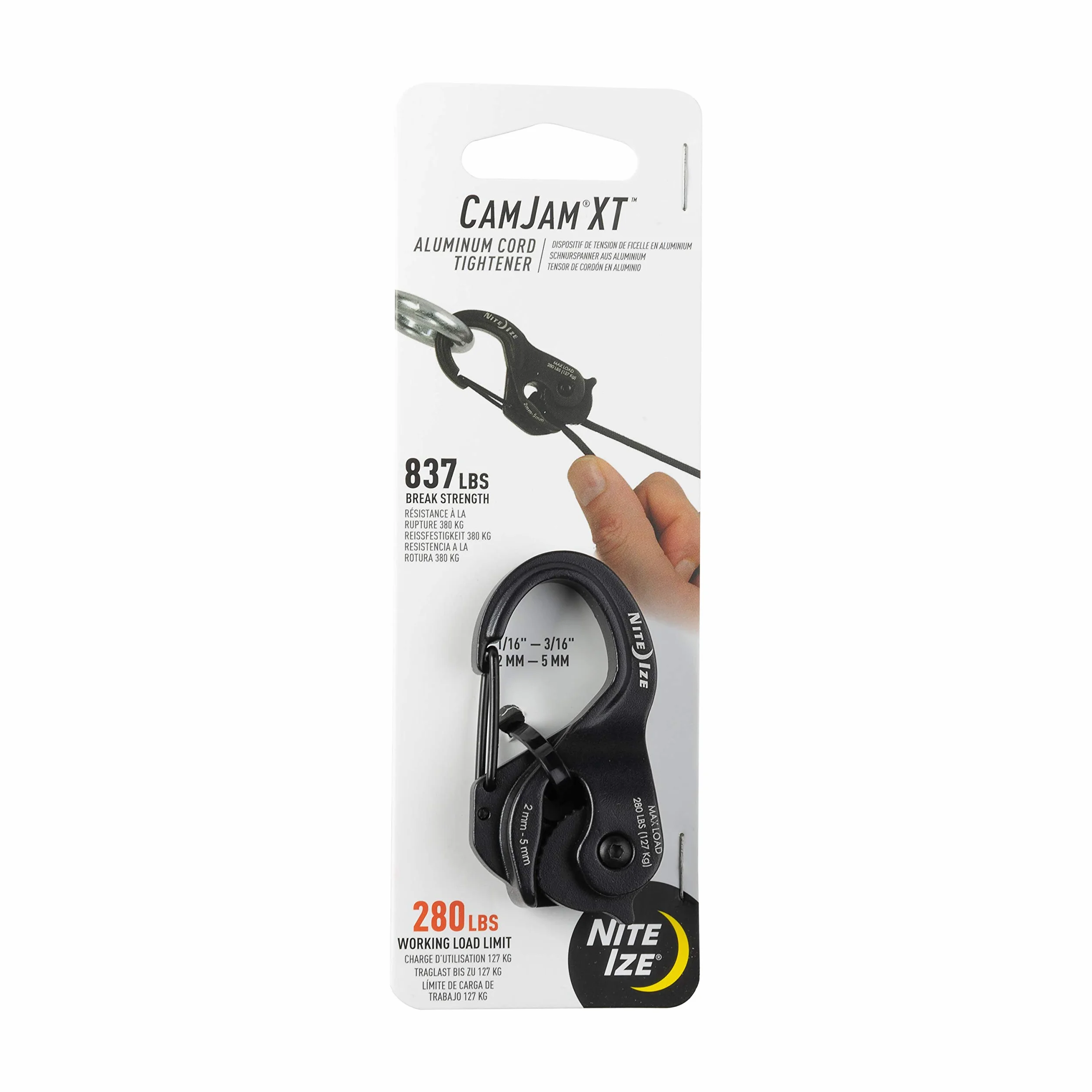 Nite Ize CamJam XT Mécanisme de fixation de caméra en aluminium mousqueton Noir
