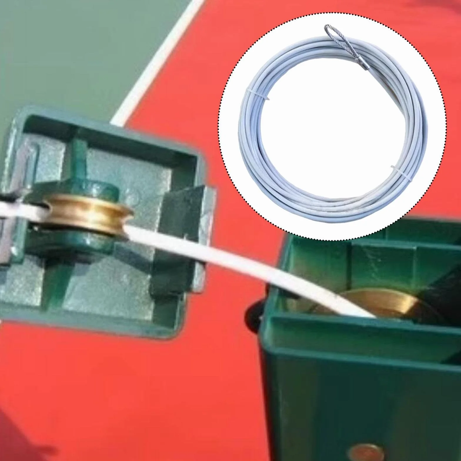 Câble de Filet de Tennis 14,8 m, Fil d'acier, Câble de Remplacement Résistant à la Pluie