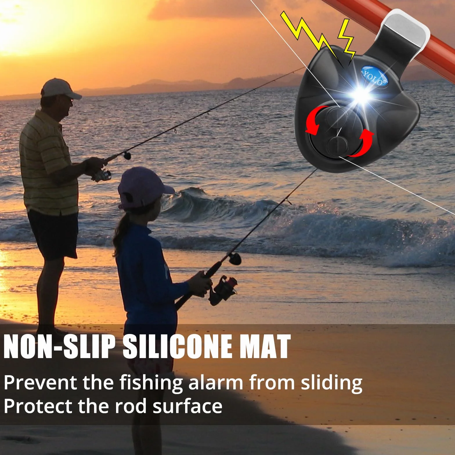Coolnice 4pcs Alarme de Pêche Détecteurs de Touche électroniques de Canne à Pêche avec Indicateur Lumineux LED Alarme Sondeur Electronique Sensible pour Pêche Nuit Pêche Maritime Nocturne -avec Pile