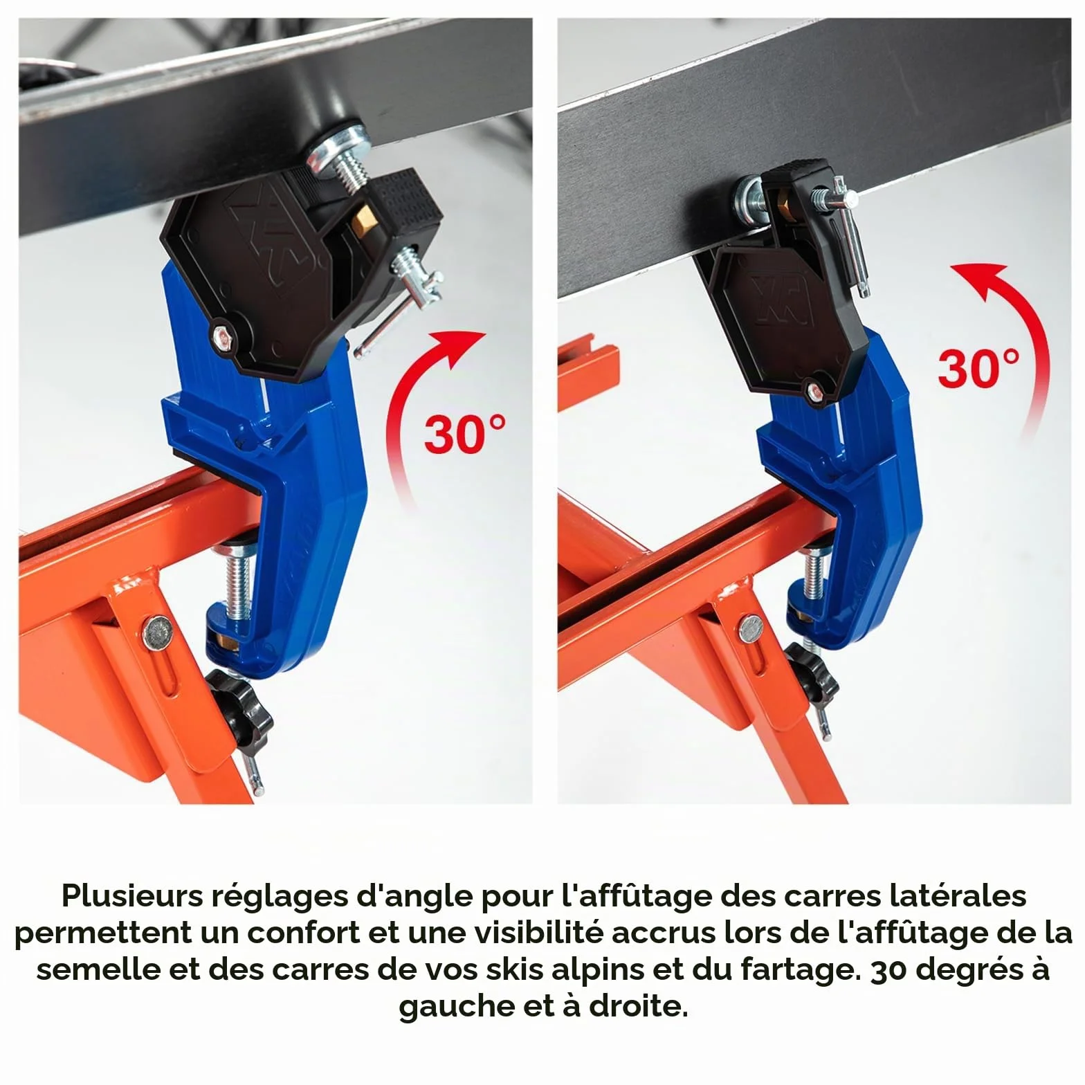 Alpine Ski Vise Pro réglage fartage skis angle hauteur réglables ouverture mâchoires 105 mm