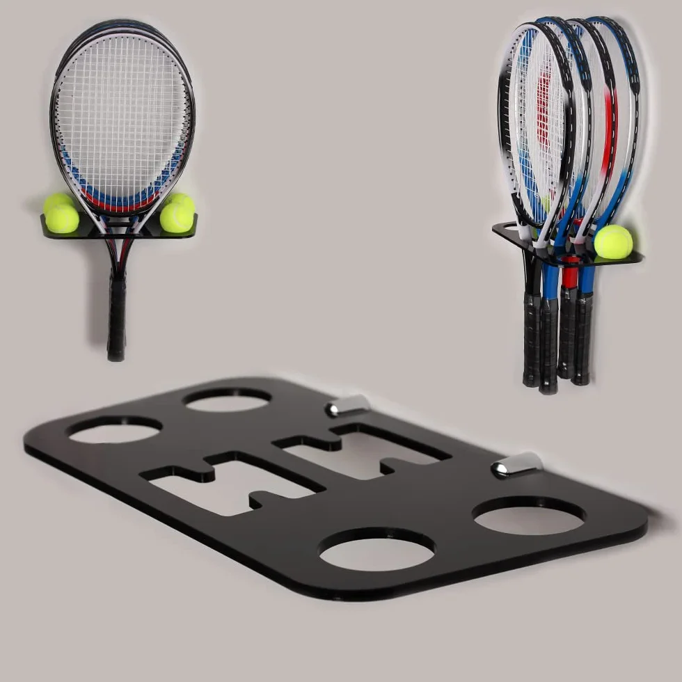 Support mural raquette tennis acrylique matériel inclus