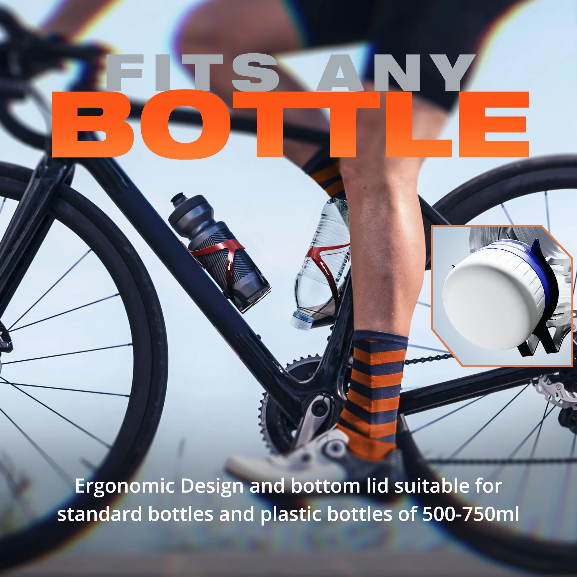 Porte Gourde Velo VTT Route Aluminium Électroplaqué Ultraléger 26 g Accès Frontal Adaptateur Bouteilles Eau Jetables Rouge