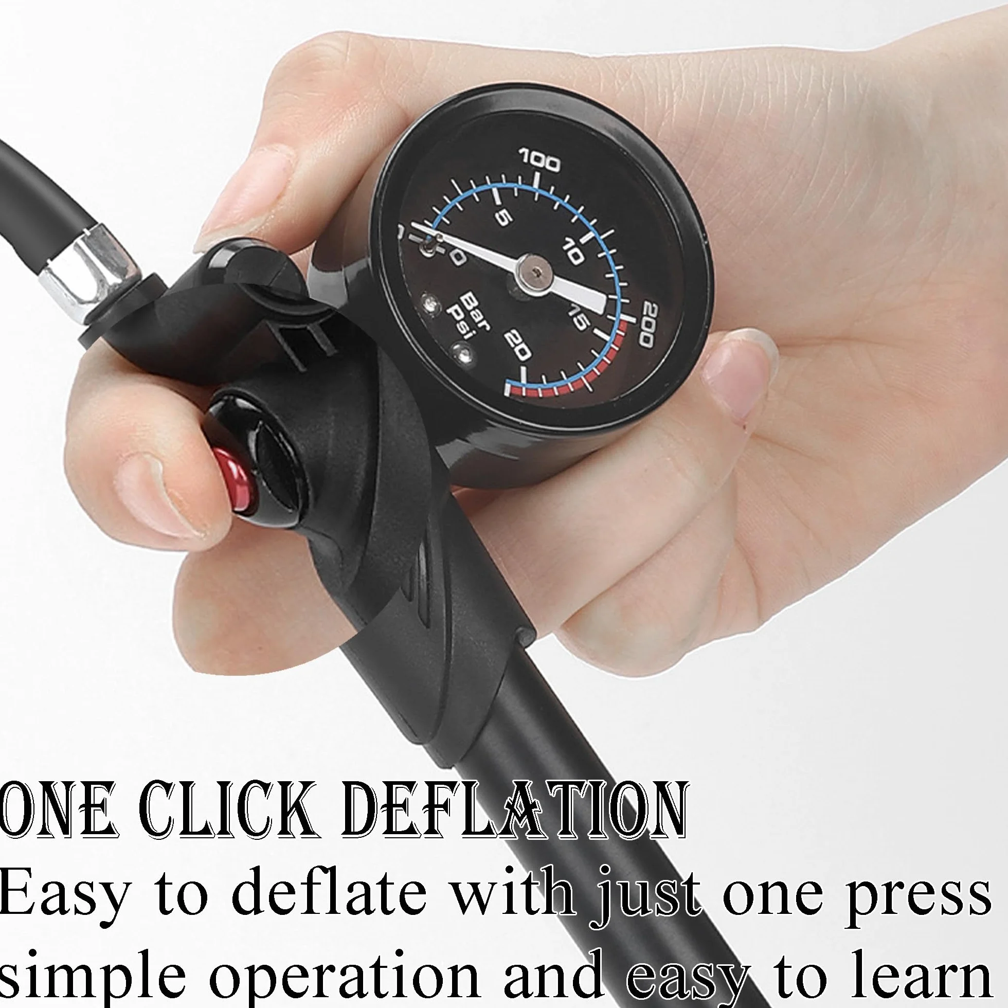 Pompe à Amortisseur Haute Pression 400 Psi avec Manomètre, Pompe de Choc pour Fourche et Suspension Arrière
