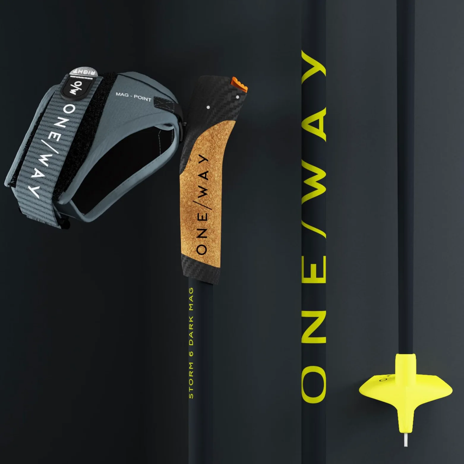 Fischer OneWay Storm 6 Mag Dark Bâtons de ski de fond 160 cm 30 % carbone