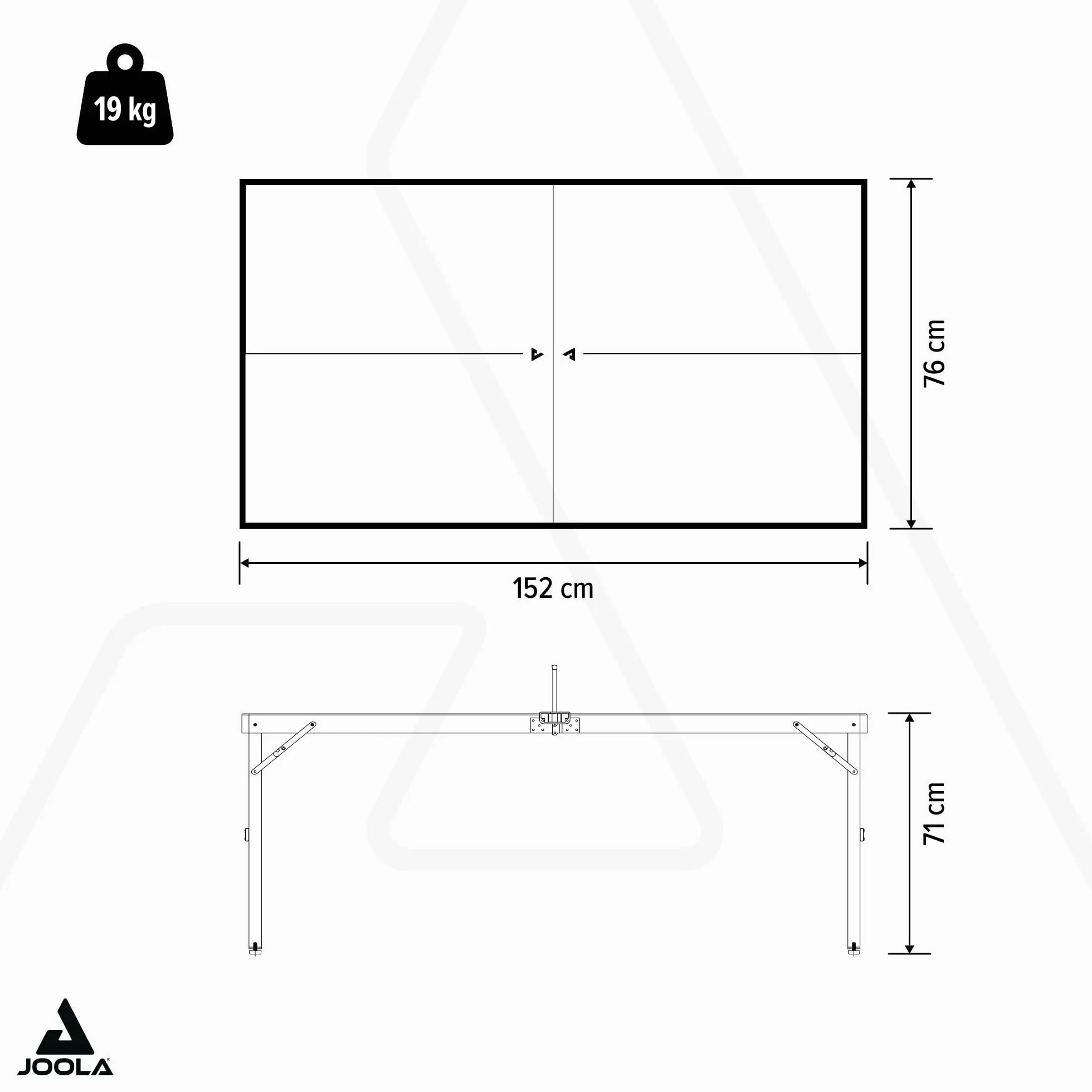 JOOLA Midsize X - Table de ping-Pong compacte pour l'intérieur - Pliable - avec Filet - 152 x 76 cm