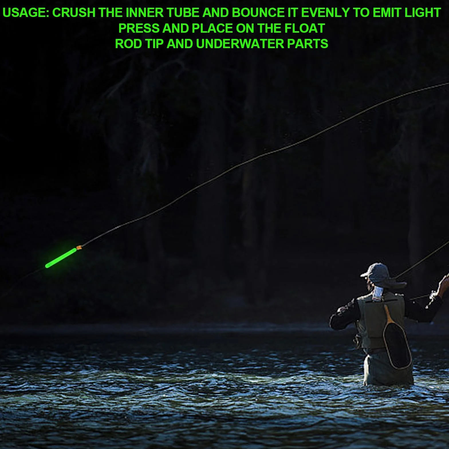 GOMETY Lot de 100 bâtons lumineux à craquer LED, 4,5 mm, pour la pêche à la pêche, la pêche de nuit, pour nageurs, pointes de canne, barres
