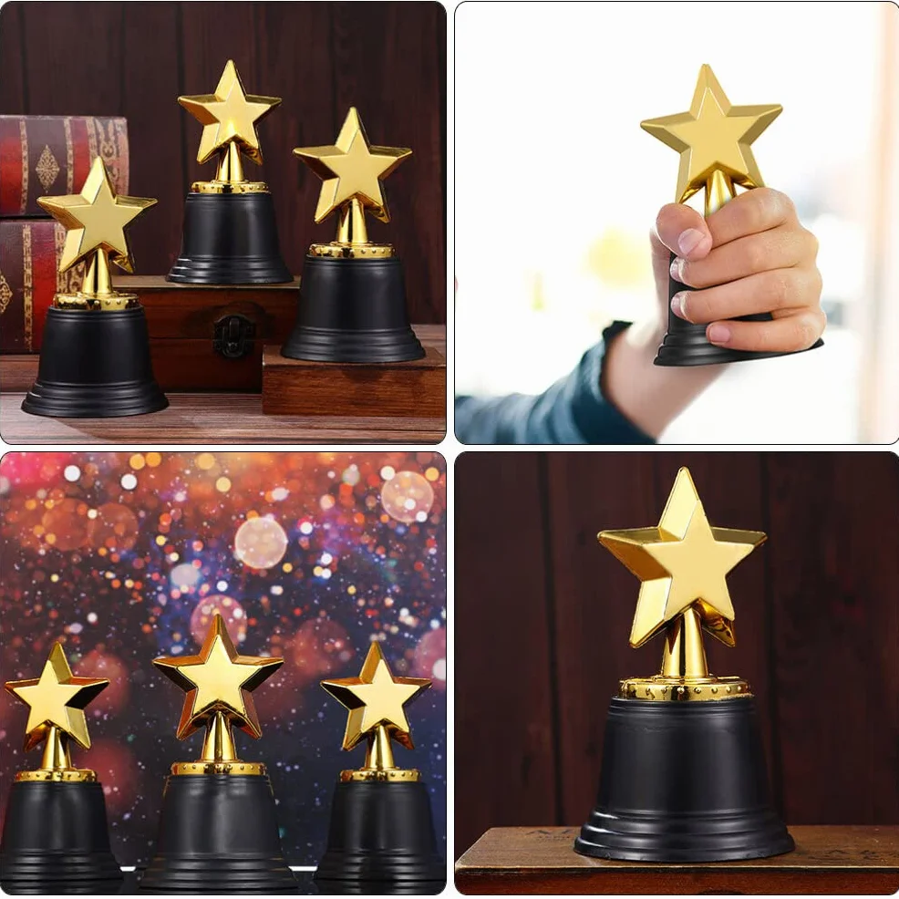 Didiseaon Trophée étoile: 9 Pièces Mini Trophée avec Base Plastique Foot pour Récompenses Sportives Jeux Winner Trophy pour Enfants Décorations de Classe et Concours