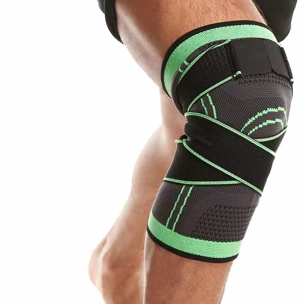 Knee Compression Sleeve pour Hommes Femmes Genouillères Supports Basketball Haltérophilie Gym Workout Vert X-Large
