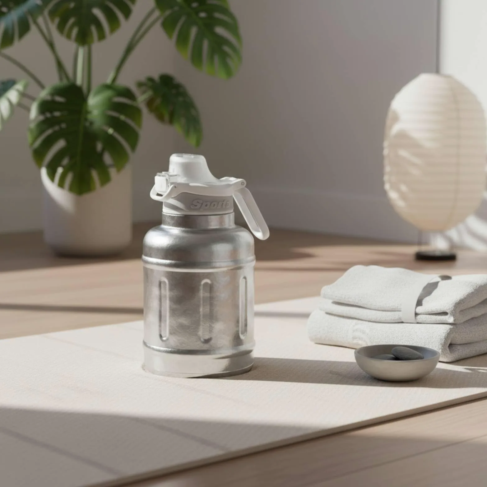 rockible Gourde de Sport En Titane Résistante à Chocs Bouteille D'eau En Titane Réutilisable Bouteille Portable Grande Capacité pour Extérieur, Bleu