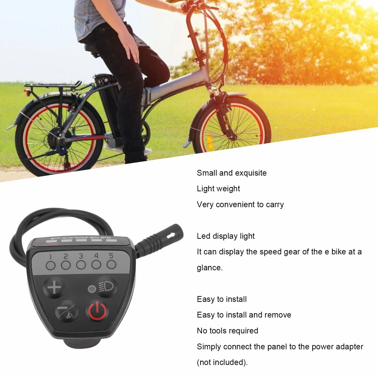 Tbest Contrôleur de Vélo Électrique 24V 36V 48V 5 Broches Résistant à l'Eau