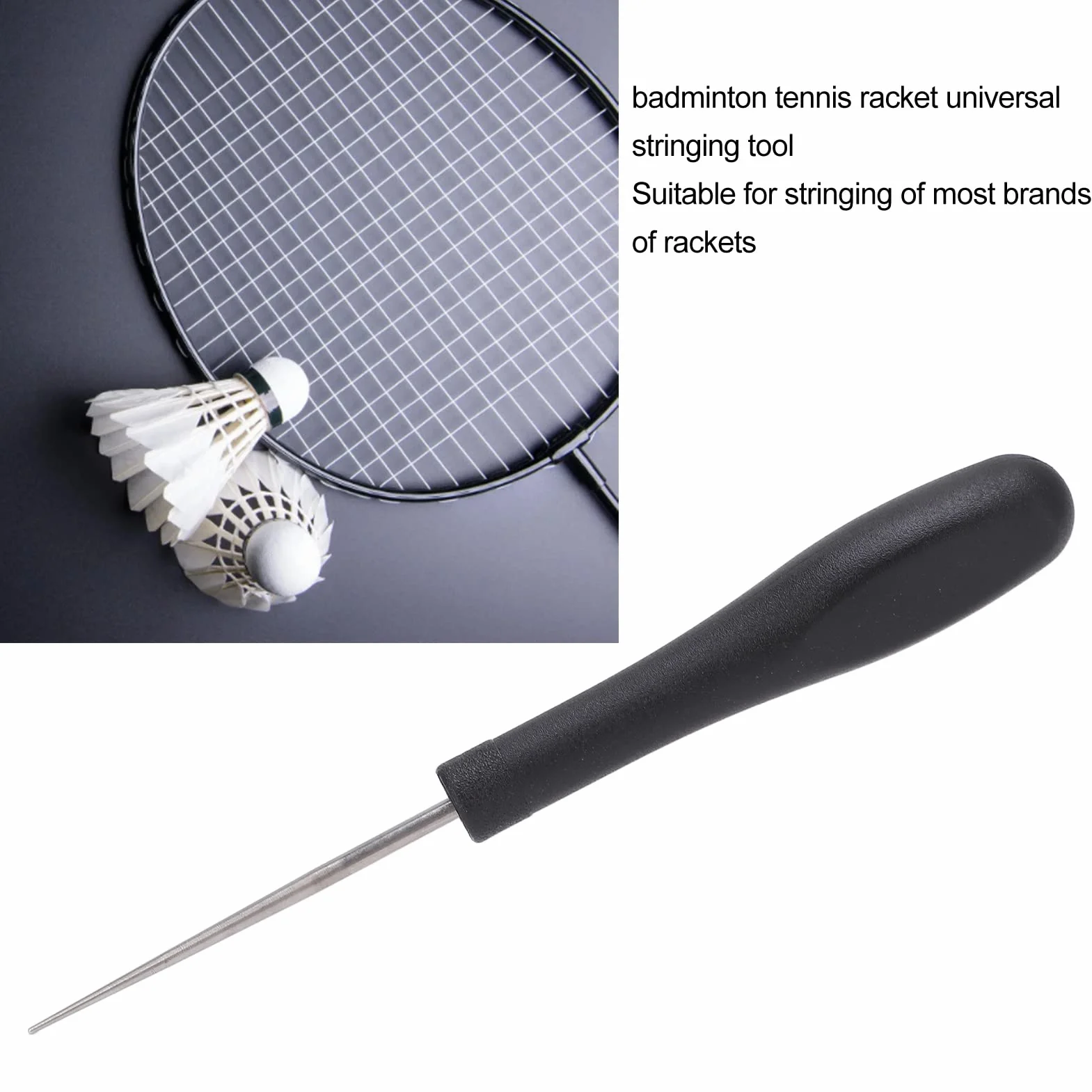 Outil de cordage raquette portable avec coupe-corde noir pour badminton tennis squash