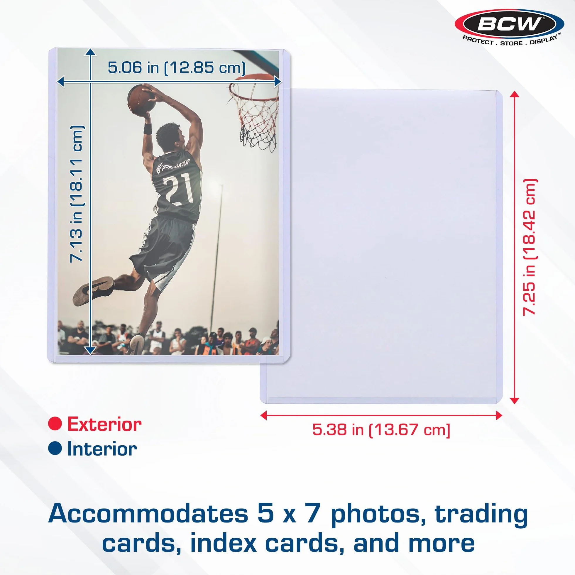 BCW Topload Holder 5x7 Photo Display 25 Pack Sports Cards Collecting Supplies
