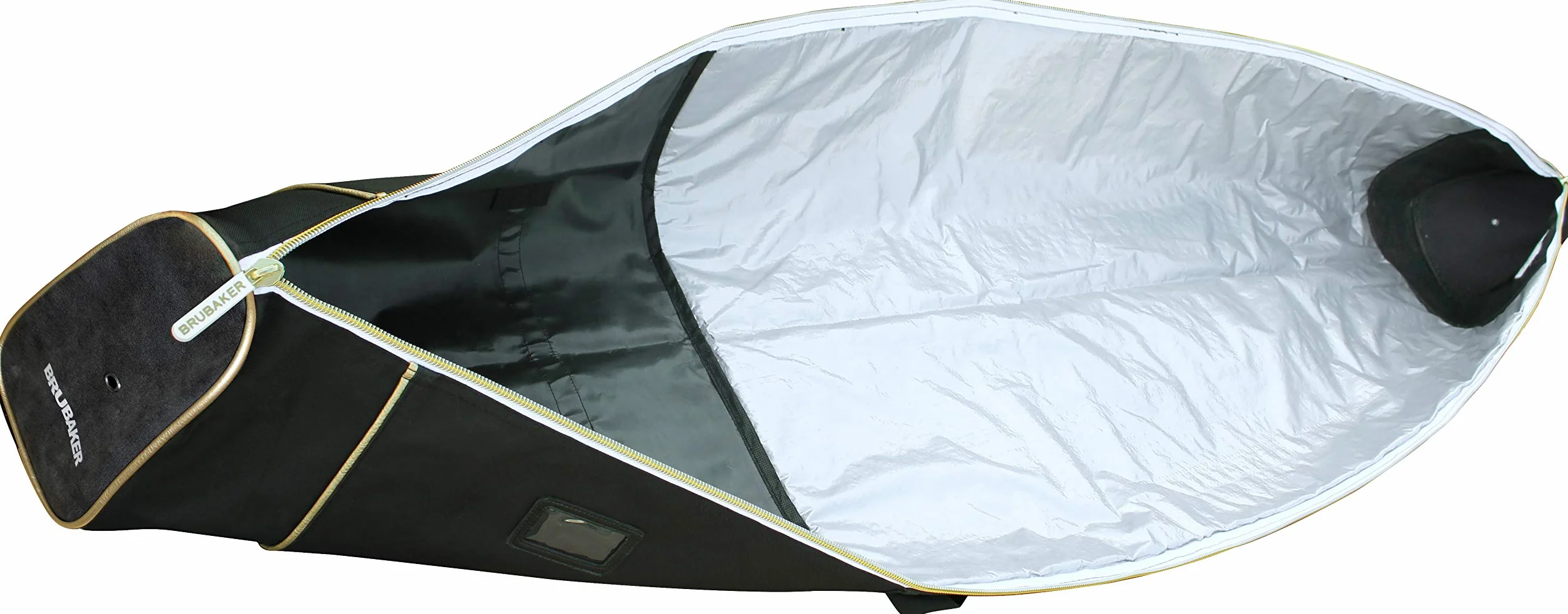 BRUBAKER Housse à Skis rembourrée Carver Pro Grenoble pour 1 Paire de Skis & bâtons 170 cm 190 cm Noir/Doré