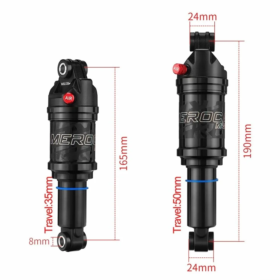 Amortisseur arrière de vélo 150 mm x 30 mm réglable