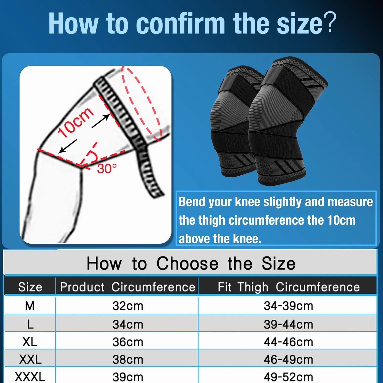 Genouillère Réglable 1 Paire Bandage Sport Compression Élastique Mixte Maintien Respirant Antidérapant Basketball Course Gymnase K51 L