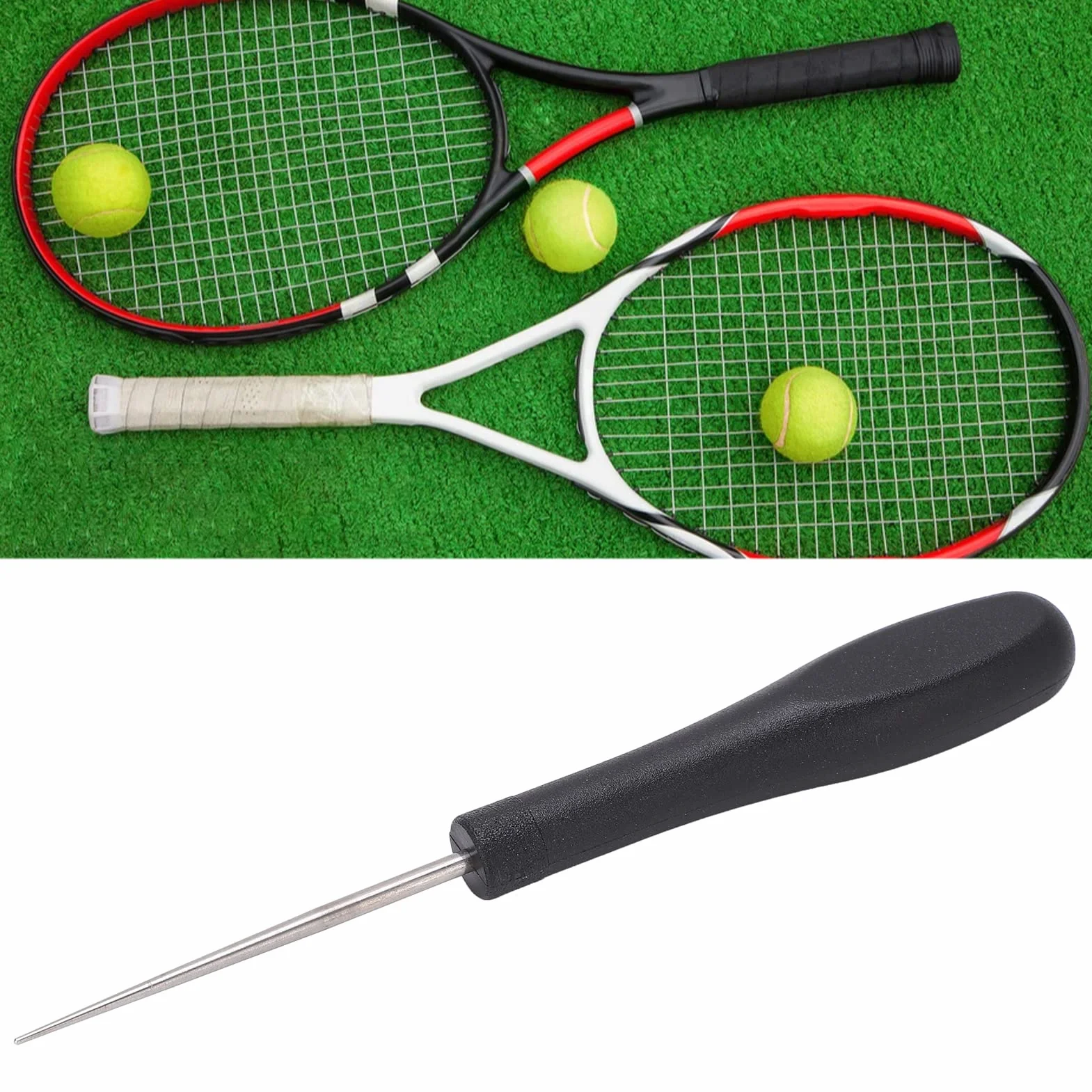 Outil de cordage raquette portable avec coupe-corde noir pour badminton tennis squash
