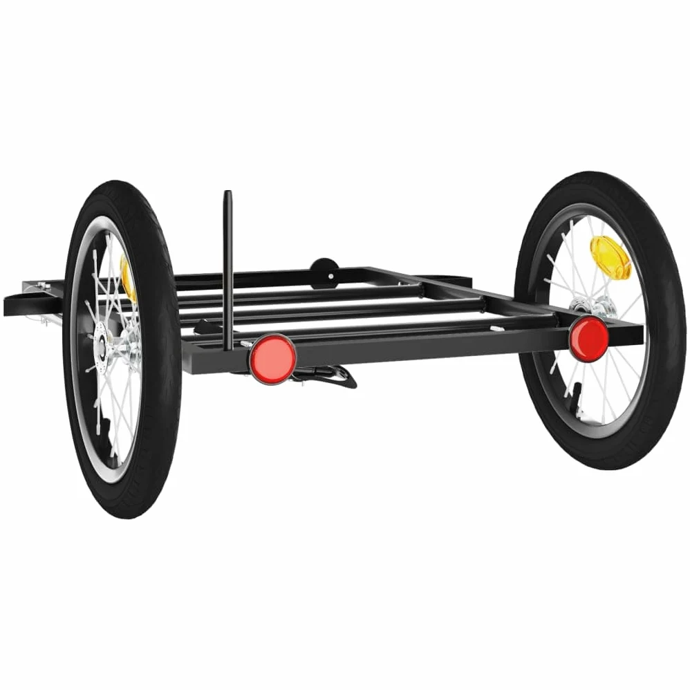 Générique Remorque de vélo Noir 126x63x34 cm Fer,Remorques de vélo,5.8KG-94205