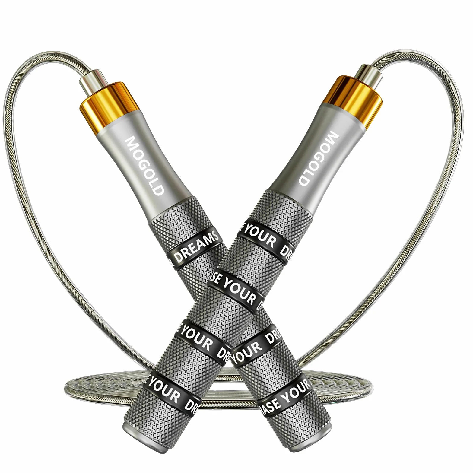 Corde à sauter réglable Pro – Fil d'acier PVC 4 mm avec double roulement à billes et rotation 360° – Poignées ergonomiques métal/caoutchouc pour crossfit HIIT