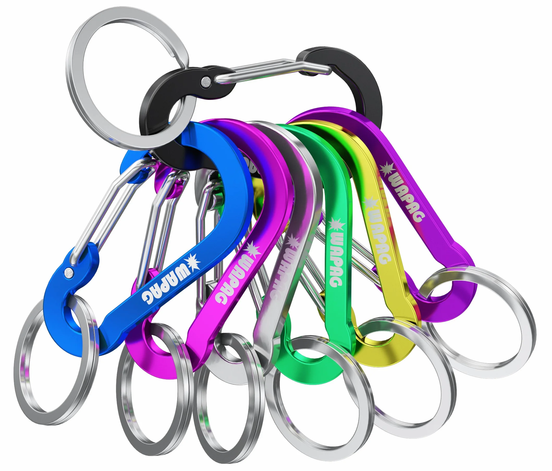 WAPAG Mousquetons Porte Clés 5cm Clip Crochet Camping Randonnée