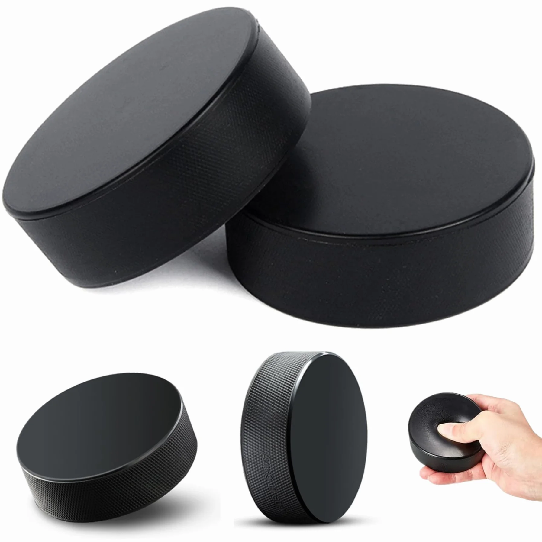 Rondelles de hockey sur glace en mousse 4 pièces noire pour entraînement