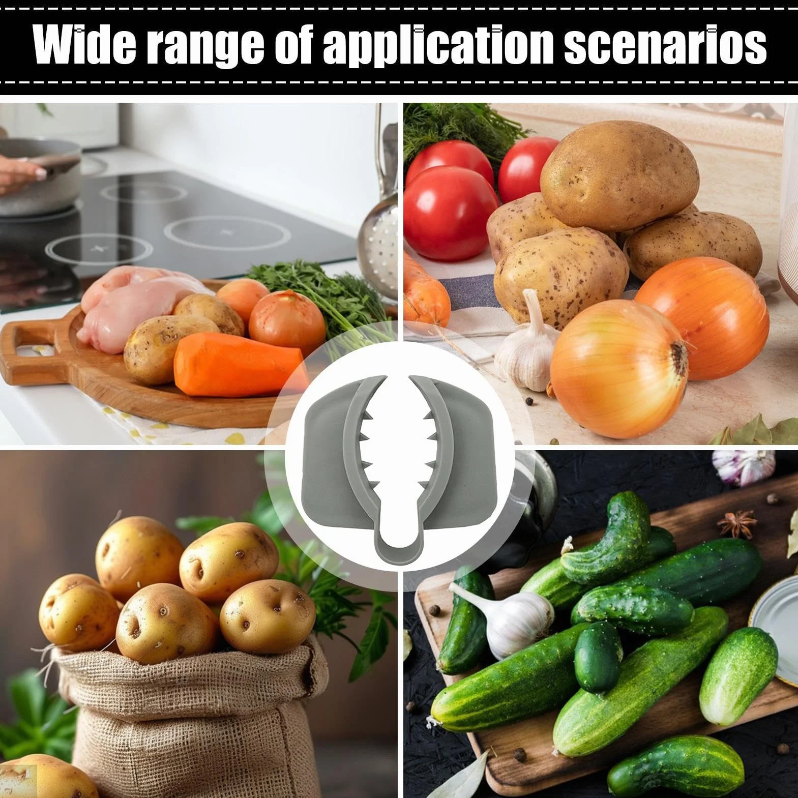 Protège-Doigts Pour Découpe Alimentaire, Protection Doigts Mandoline - Accessoires Cuisine Antidérapants Préparation Légumes