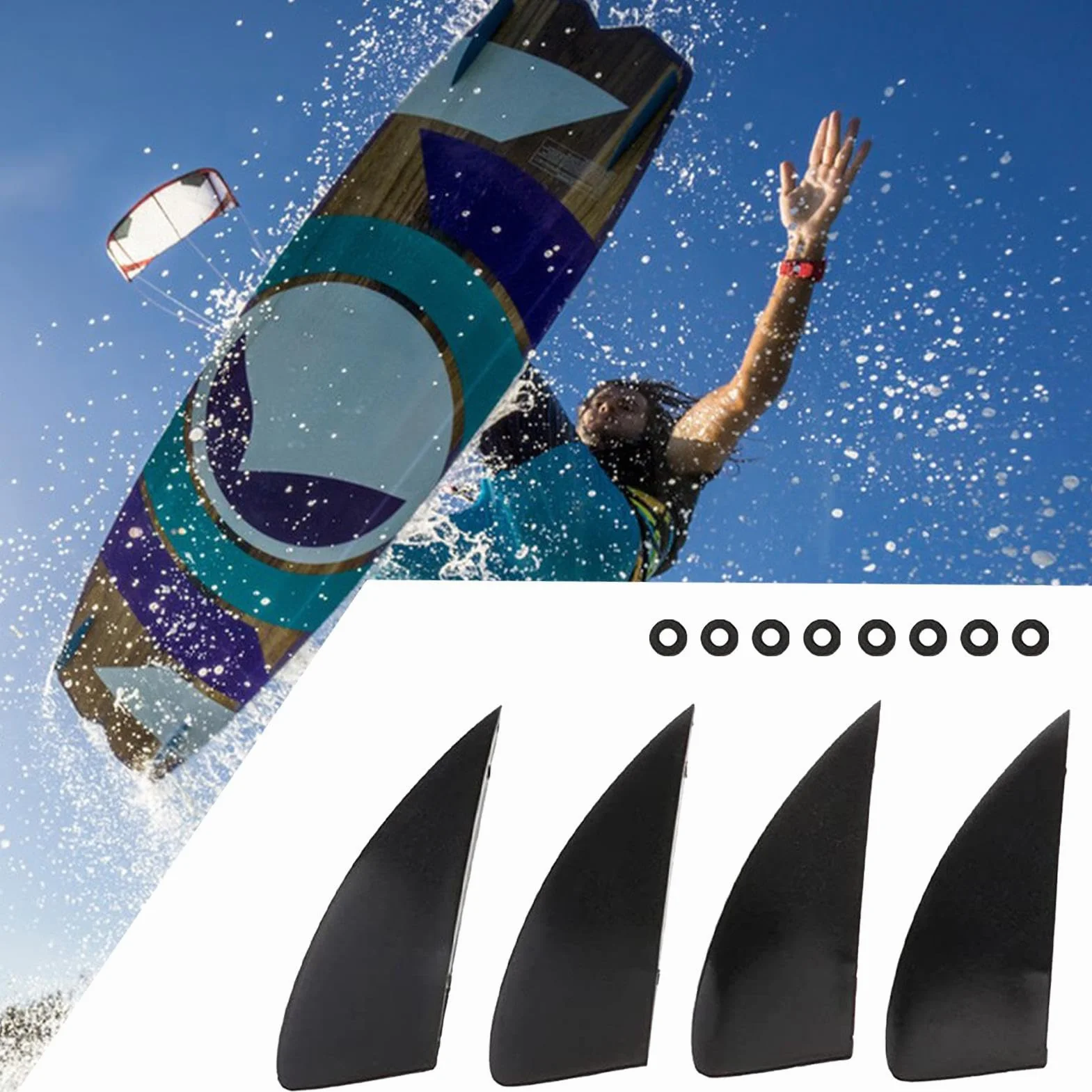 Stabilisateur Aquatique Démontable pour Kitesurf | Set de 4 Pièces Léger pour Surf et Sports Nautiques