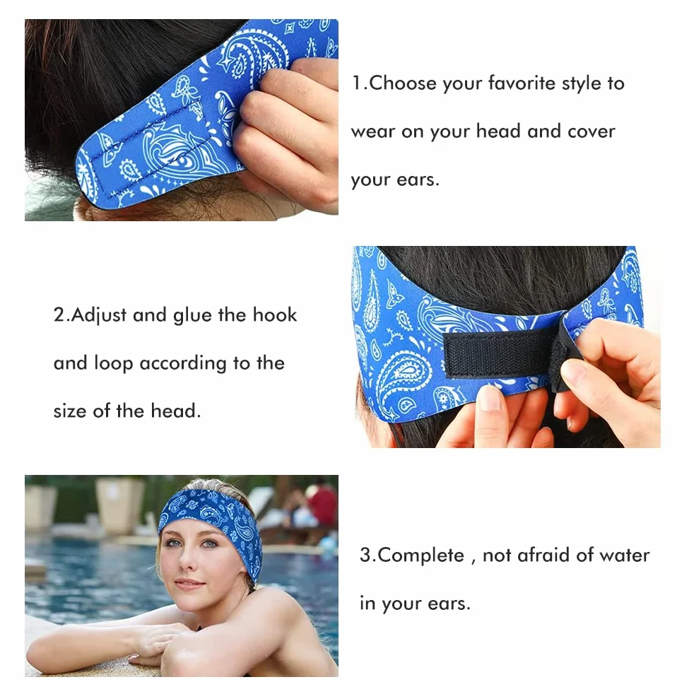 Lot de 4 bandeaux de natation en néoprène pour adultes