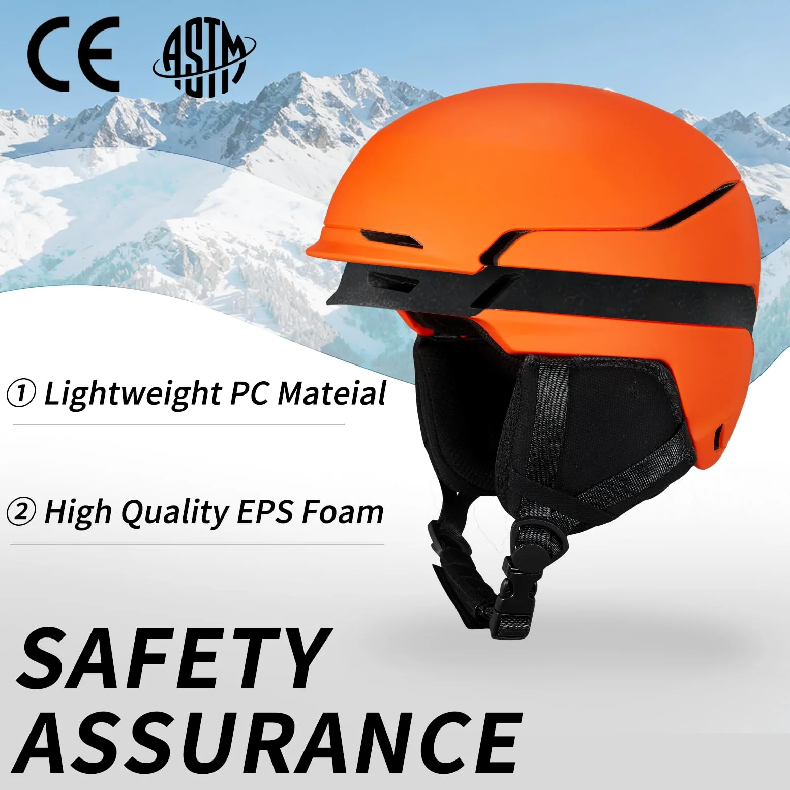 Casque de Ski avec Lunettes de Ski Masque Casque de Snowboard avec Détachable Cache Oreilles pour Hommes Femmes Anti-Vent Anti-UV Casques de Neige